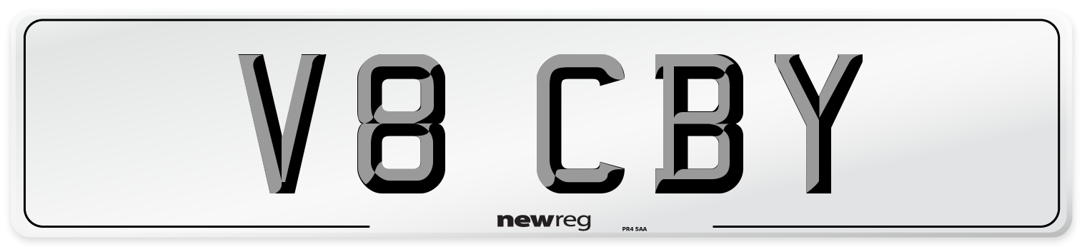 V8 CBY Number Plate from New Reg